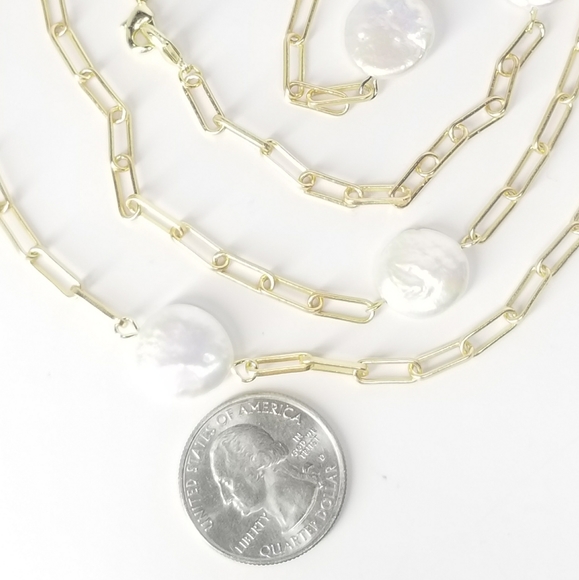 Natural Pearls Paper Clip Mask Holder Necklace NEW - Picture 7 of 10